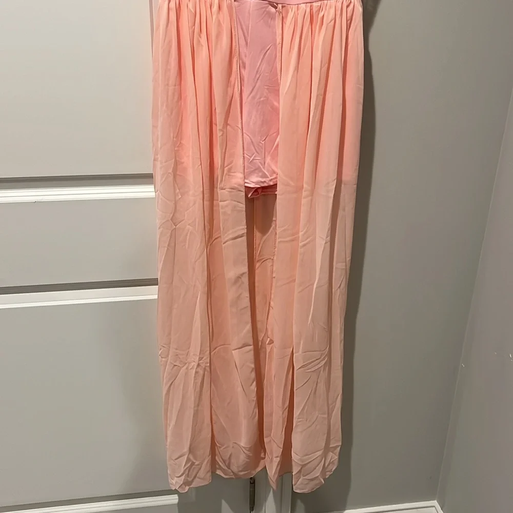 Elegant Floral Embroidered Dress - Pink - Picture 2 of 6